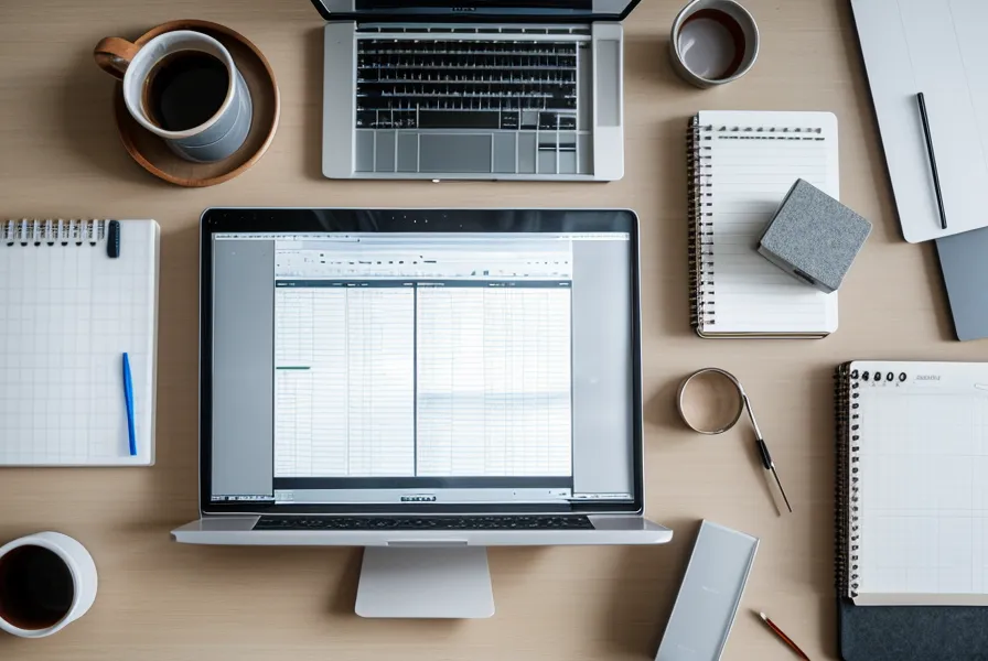 Gros plan sur une sélection de cellules dans un tableur Excel sur un ordinateur
