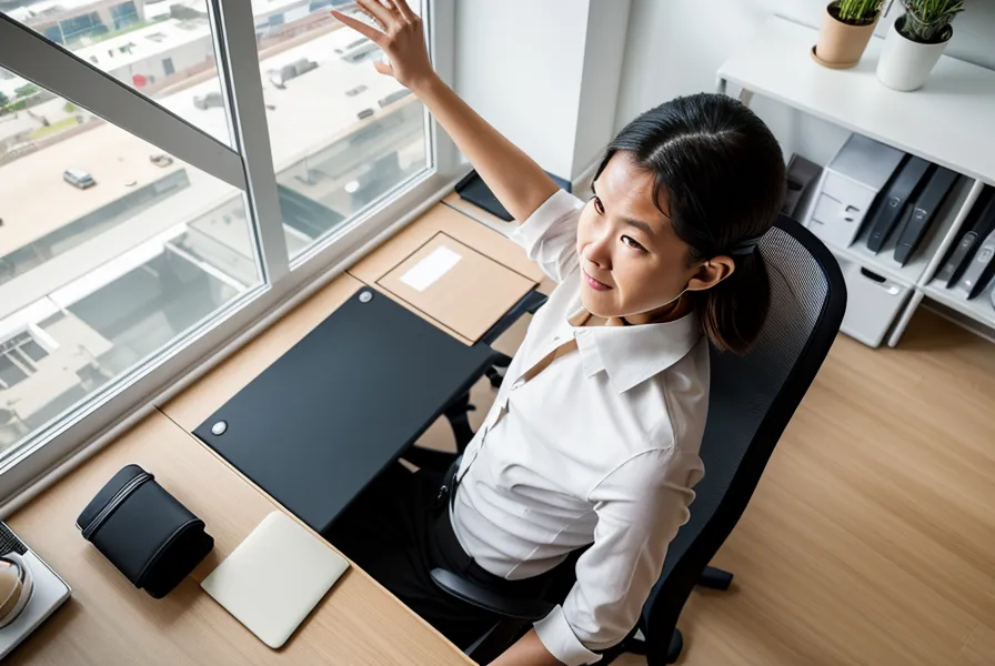 Ambiance de bureau sereine après avoir terminé une tâche complexe sur Excel.